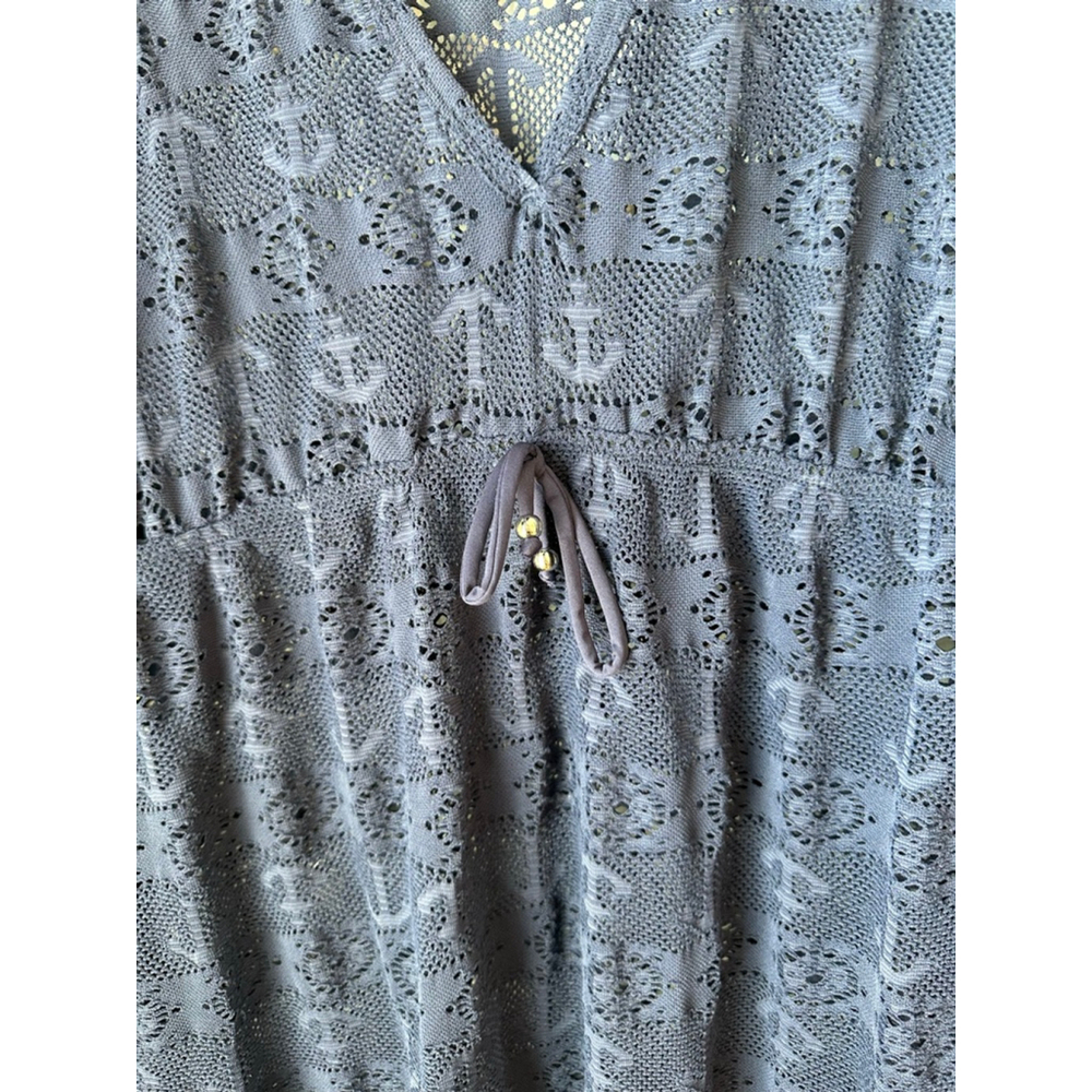 Women's Nautica Blue Mesh Long Sleeve Cover-Up Size L - Picture 3 of 6